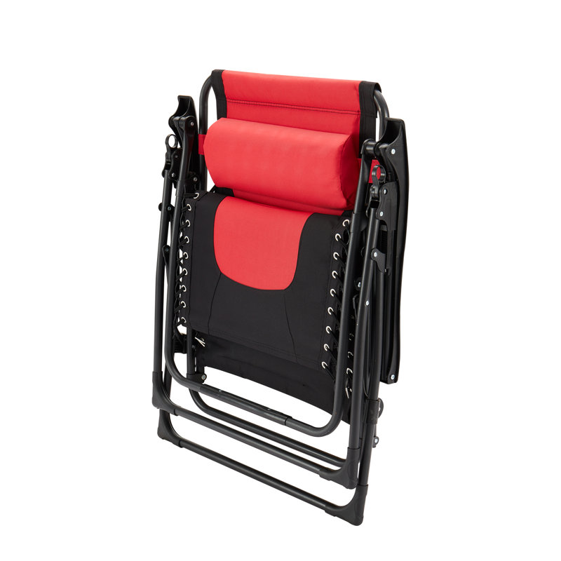 Arlmont & Co. Zero Gravity Folding Lounge Chair with Adjustable Headrest, Recliners Support